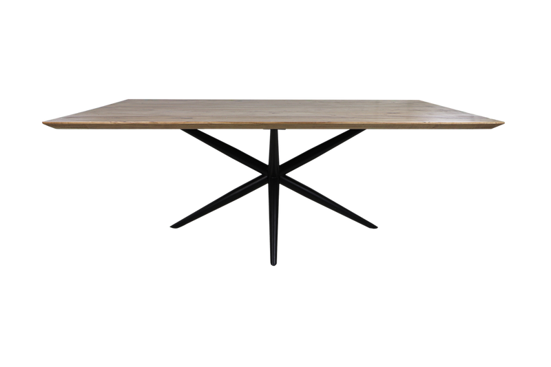 Rechthoekige tafel Zurich - 220x100x76 - Naturel/zwart - Acaciahout/metaal