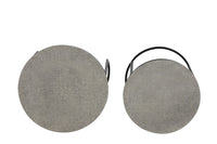 Side table S/2 41x46+49x52 cm RENGO texture antique lead