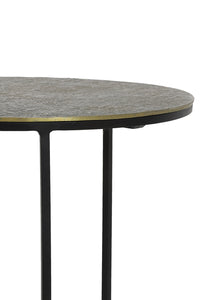 Side table S/2 41x46+49x52 cm RENGO texture antique bronze