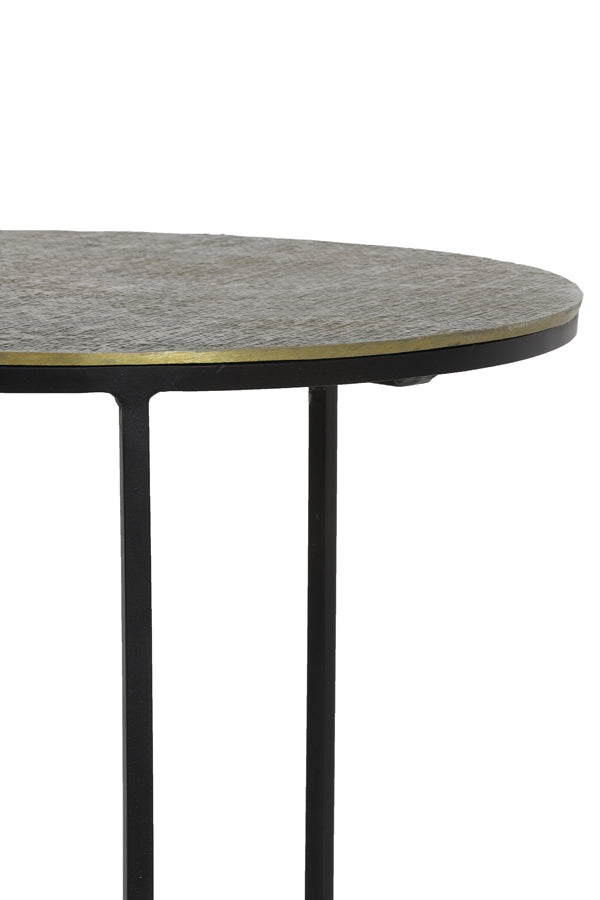 Side table S/2 41x46+49x52 cm RENGO texture antique bronze