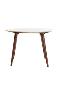 Coffee table 71x61x48 cm ROMANO travertine sand+wood brown