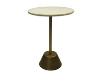 Ronde bijzettafel - ø40x55 - Wit/goud - Marmer/metaal