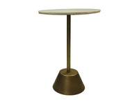 Ronde bijzettafel - ø40x55 - Wit/goud - Marmer/metaal