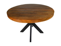 Ronde eettafel Melbourne - ø110x76 - Naturel/zwart - Mangohout/metaal