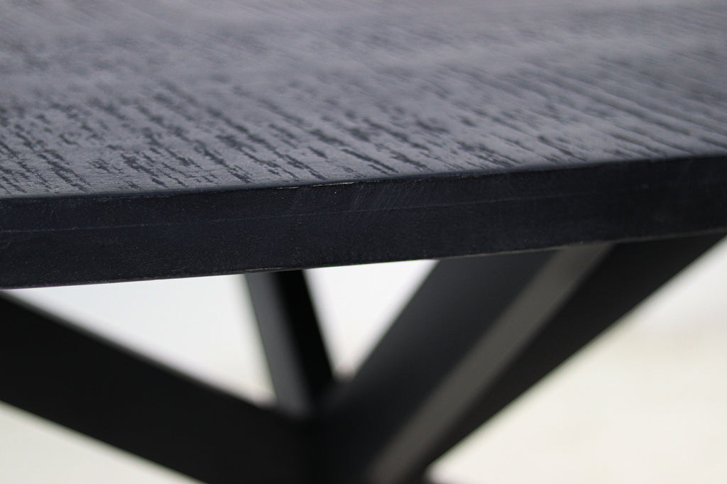 Ronde eettafel Melbourne - ø120x76 - Zwart - Mangohout/ijzer