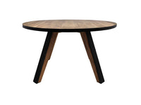 Ronde eettafel Milano - ø140x76 - Naturel/zwart - Acaciahout/metaal