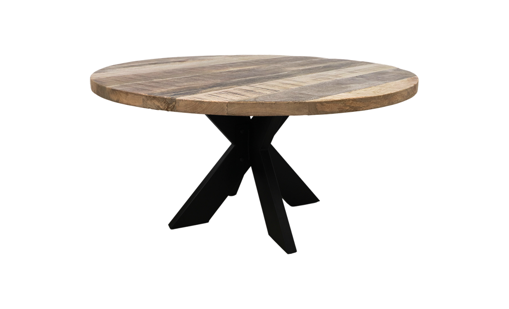 Ronde salontafel - mangohout/ijzer