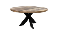 Ronde salontafel - mangohout/ijzer