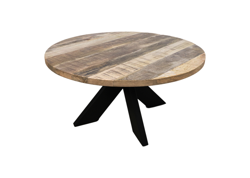 Ronde salontafel - mangohout/ijzer