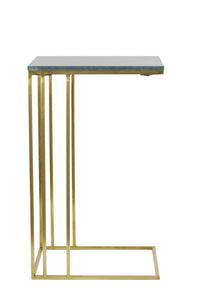 Side table 41x31x66 cm ROSHAN green marble+antique bronze