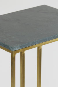 Side table 41x31x66 cm ROSHAN green marble+antique bronze