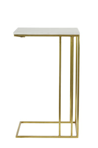 Side table 41x31x66 cm ROSHAN white marble+antique bronze