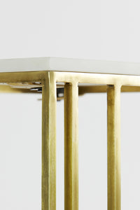 Side table 41x31x66 cm ROSHAN white marble+antique bronze