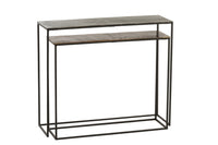 Set Of 2 Consoles Rectangular Aluminium Black/Mix