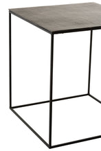 Afbeelding in Gallery-weergave laden, Set 2 Side Tables Square Oxidize Aluminium/Iron Antique Black
