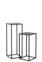 Afbeelding in Gallery-weergave laden, Set Of 2 Side Tables Square Metal Black
