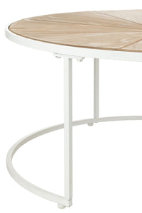 Set Of 2 Sidetables Relax Metal/Wood White/Natural