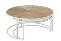 Set Of 2 Sidetables Relax Metal/Wood White/Natural
