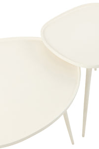 Set Of 2 Sidetables Vinta Aluminium White