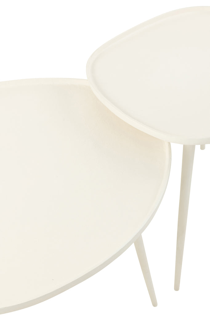 Set Of 2 Sidetables Vinta Aluminium White