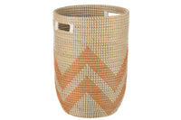 Set 3 Baskets Striped Seagrass Orange