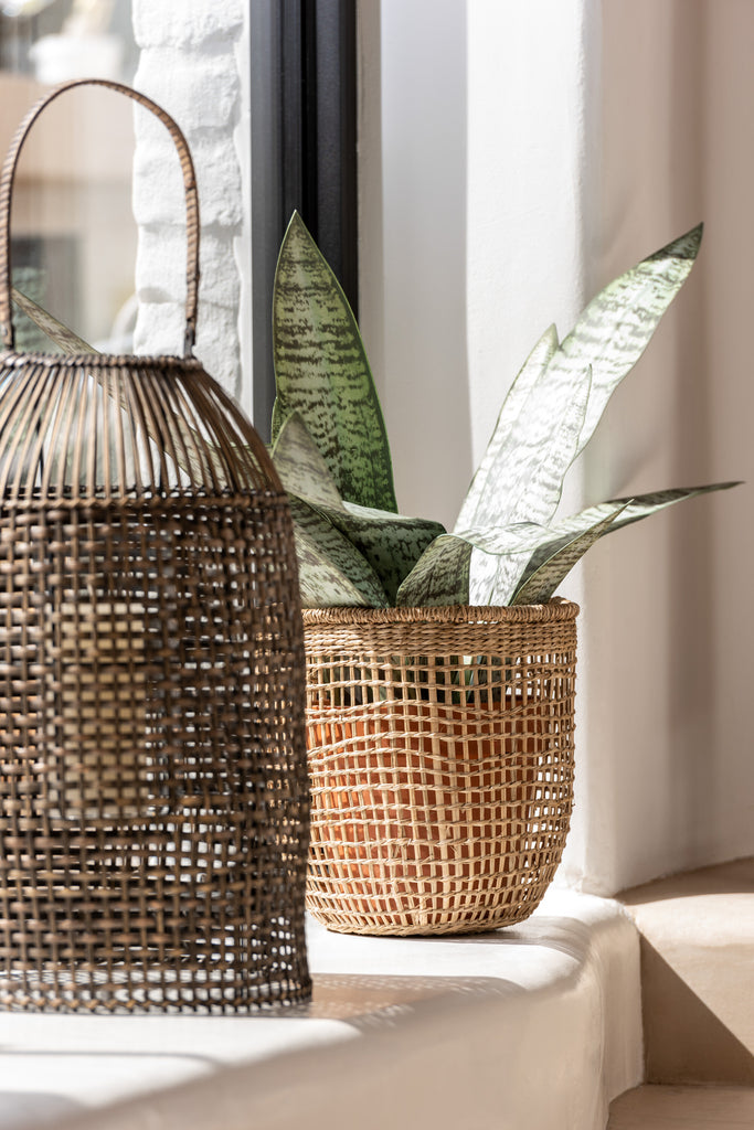 Set Of 5 Baskets Oasis Seagrass Light Natural