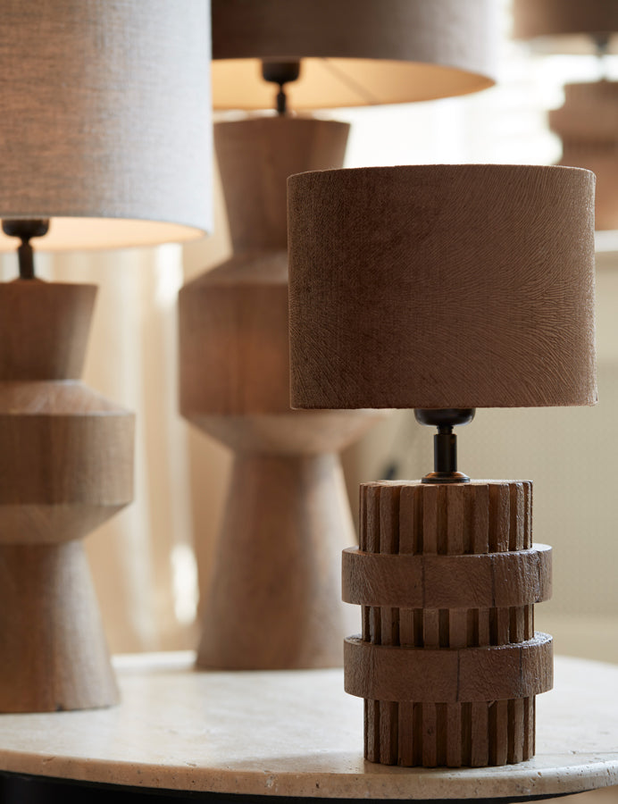 Lamp base 15x30 cm SAKURA wood matt brown