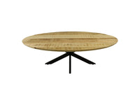 Salontafel Bern swiss edge - 130x80x42.5 - Naturel/zwart - Mangohout/metaal