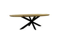 Salontafel Bern swiss edge - 130x80x42.5 - Naturel/zwart - Mangohout/metaal
