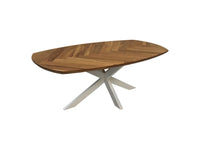 Salontafel Fishbone Danish - 120x60x43 - Naturel/wit - Eiken/metaal