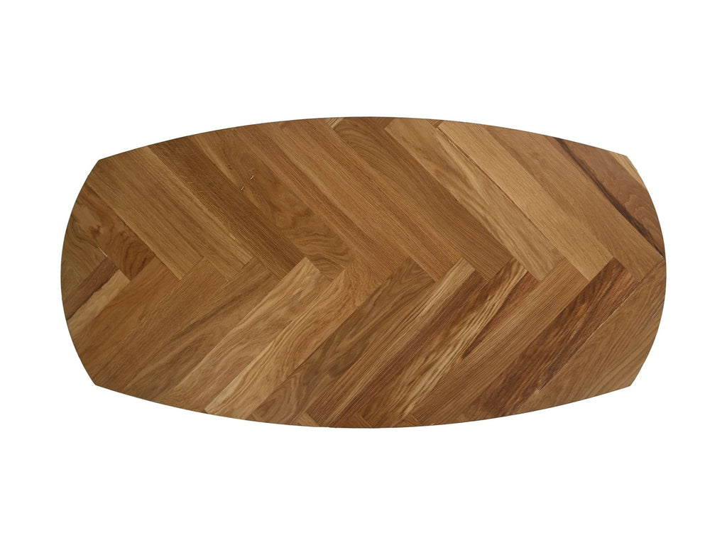 Salontafel Fishbone Danish - 120x60x43 - Naturel/wit - Eiken/metaal