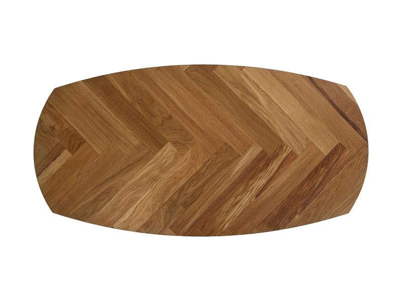 Salontafel Fishbone Danish - 120x60x43 - Naturel/wit - Eiken/metaal