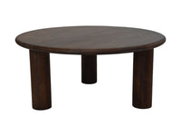 HSM Collection-Ronde Salontafel Pillar-80x80x35-Bruin-Mango