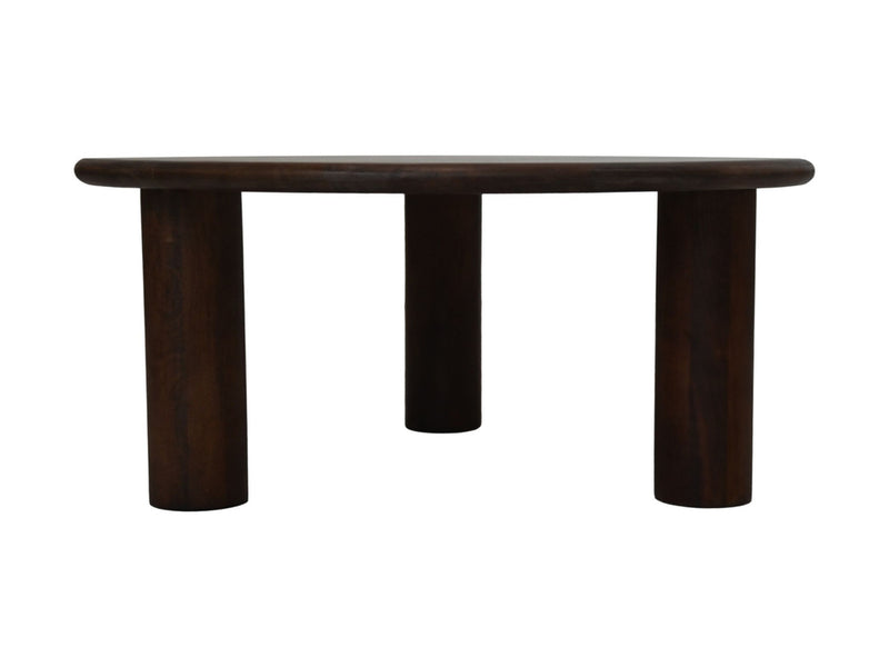 HSM Collection-Ronde Salontafel Pillar-80x80x35-Bruin-Mango
