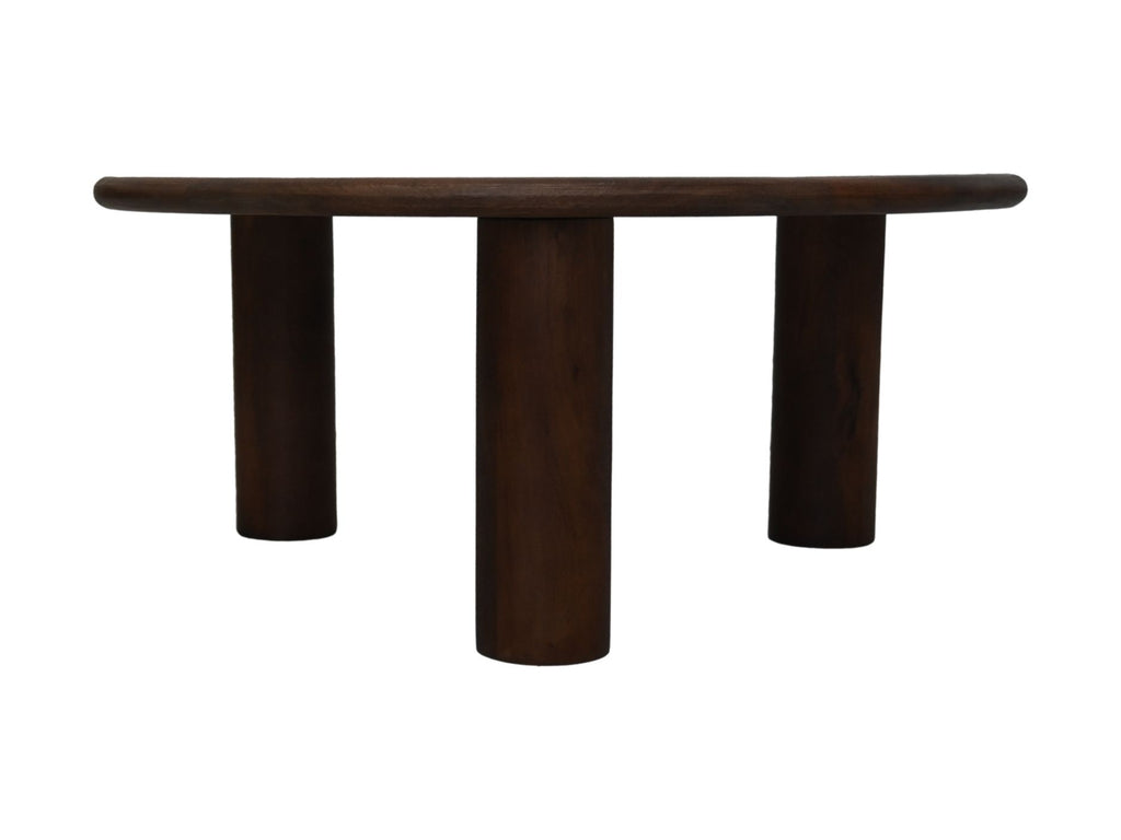 HSM Collection-Ronde Salontafel Pillar-80x80x35-Bruin-Mango