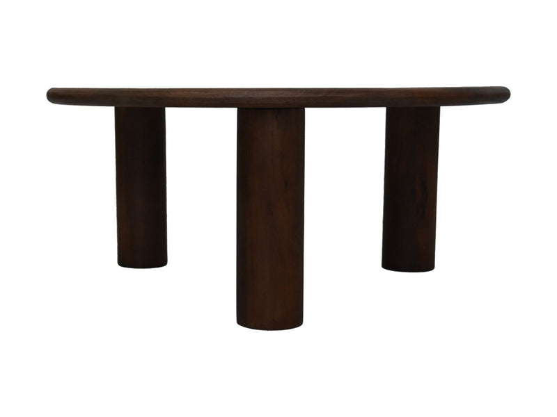 HSM Collection-Ronde Salontafel Pillar-80x80x35-Bruin-Mango