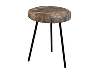 Salontafel rond - ø40-44x54 - Naturel/zwart - Steen/Metaal