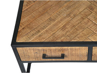 Salontafel Verona - 80x80x40 - naturel/zwart - Mangohout/metaal
