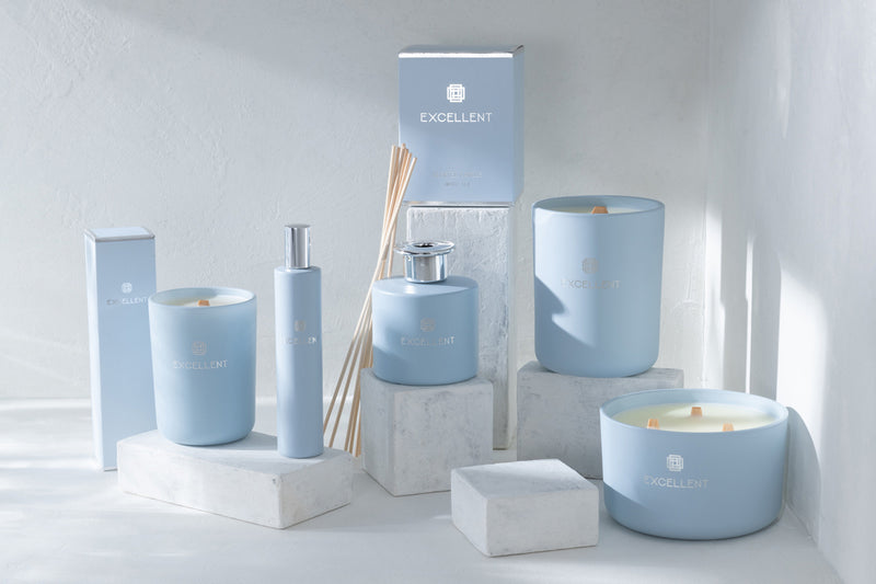 Scented Candle Excellent Glass Light Blue Green Large-40U