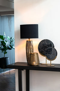 Shade oval straight slim 30-15-25 cm VELOURS black-taupe