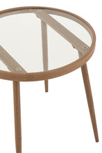 Afbeelding in Gallery-weergave laden, Side Table Round Metal/Glass Dark Brown

