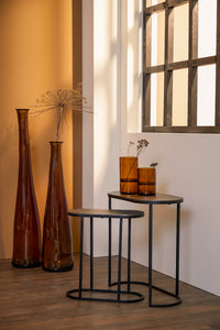 Side table S/2 max 53x26x53 cm BOCOV antique lead-black