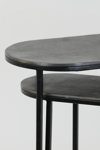 Side table S/2 max 53x26x53 cm BOCOV antique lead-black