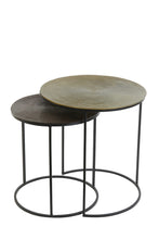 Afbeelding in Gallery-weergave laden, Side table S/2 41x46+49x52 cm TALCA ant copper+brnz circ
