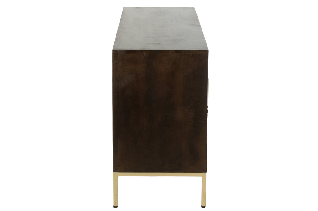 Sideboard 2 Doors Mango Wood/Iron Brown/Gold