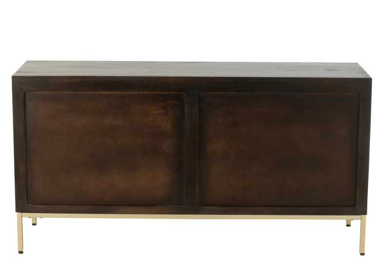 Sideboard 2 Doors Mango Wood/Iron Brown/Gold
