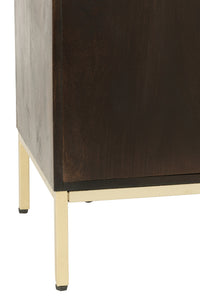 Sideboard 2 Doors Mango Wood/Iron Brown/Gold