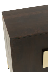 Sideboard 2 Doors Mango Wood/Iron Brown/Gold