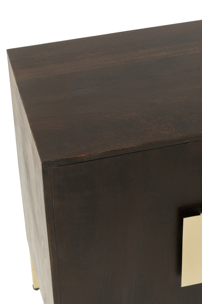 Sideboard 2 Doors Mango Wood/Iron Brown/Gold