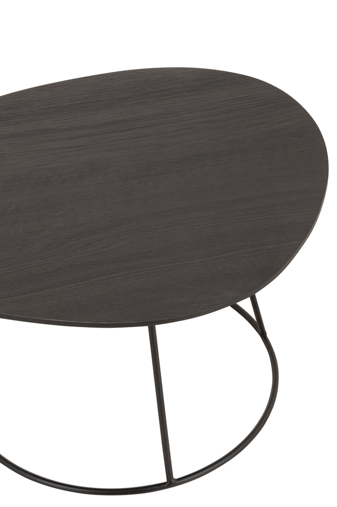 Sidetable Oval Wood/Metal D Br S